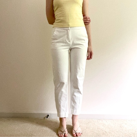 J. Crew Kate Straight-leg Ankle Pant in white cotton-blend - Picture 5 of 7